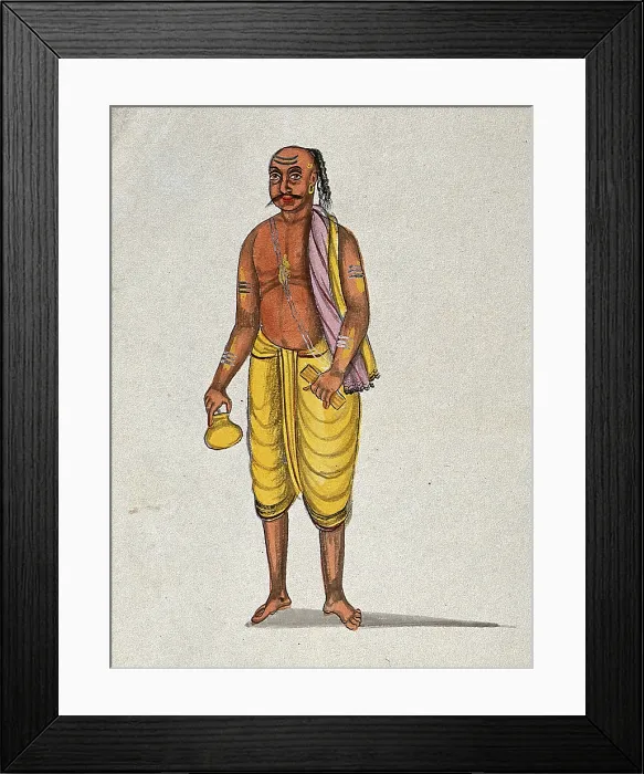 Framed Print : A Brahman after his ritual puja. Creator: Unknown