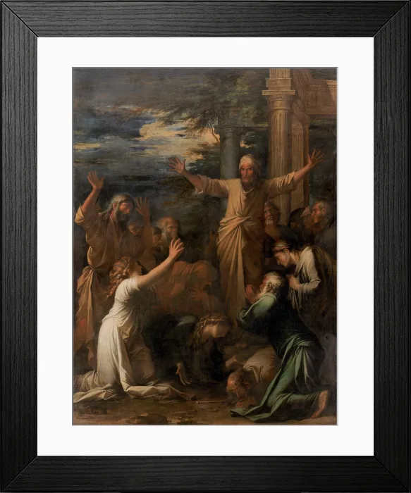 Framed Print : Jonah Preaches at Nineveh, 1661. Creator: Rosa, Salvatore (1615-1673) Framed Print : Jonah Preaches at Nineveh, 1661. Creator: Rosa, Salvatore (1615-1673)