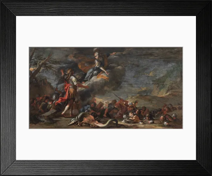 Framed Print : The Founding of Thebes (Cadmus founded Thebes), 1661. Creator: Rosa, Salvatore (1615-1673) Framed Print : The Founding of Thebes (Cadmus founded Thebes), 1661. Creator: Rosa, Salvatore (1615-1673)