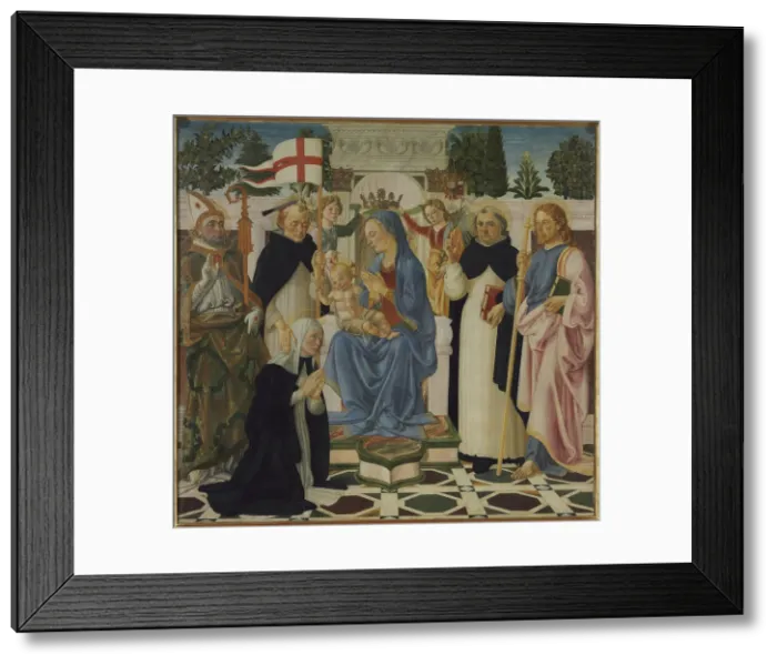 Framed Print : Madonna and Child with Five Saints and Two Angels, c1470-1475. Creator: Verrocchio, Andrea del (1437-1488) Framed Print : Madonna and Child with Five Saints and Two Angels, c1470-1475. Creator: Verrocchio, Andrea del (1437-1488)