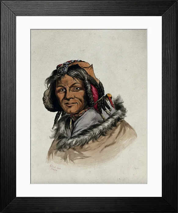 Framed Print : Head of a woman of Simla, 1866. Creator: R Clint Framed Print : Head of a woman of Simla, 1866. Creator: R Clint