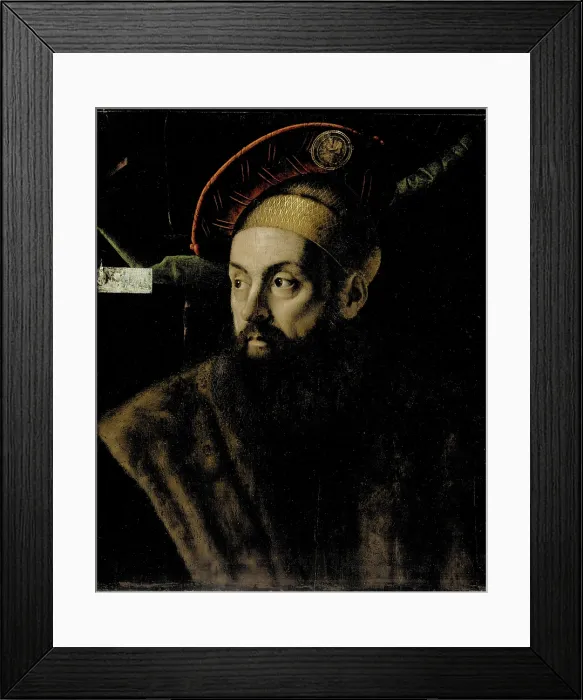 Framed Print : Portrait of a Man, 1520s-1530s. Creator: Veneto, Bartolomeo (1502-1555) Framed Print : Portrait of a Man, 1520s-1530s. Creator: Veneto, Bartolomeo (1502-1555)
