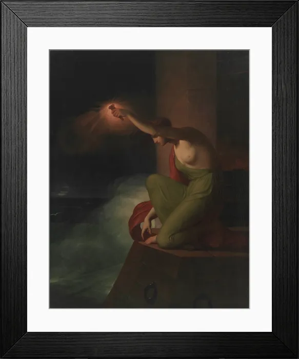 Framed Print : Hero Waiting for Leander, 1808. Creator: Hoyer, C.F. (Christian Faedder) (1775-1855) Framed Print : Hero Waiting for Leander, 1808. Creator: Hoyer, C.F. (Christian Faedder) (1775-1855)