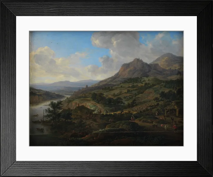 Framed Print : Wine Harvest at the Rhine, 1659. Creator: Saftleven, Herman (1609-1685) Framed Print : Wine Harvest at the Rhine, 1659. Creator: Saftleven, Herman (1609-1685)