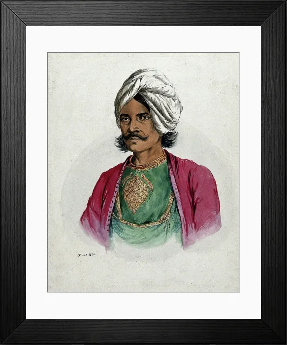 Framed Print : A nobleman (?) of Simla, 1866. Creator: R Clint Framed Print : A nobleman (?) of Simla, 1866. Creator: R Clint