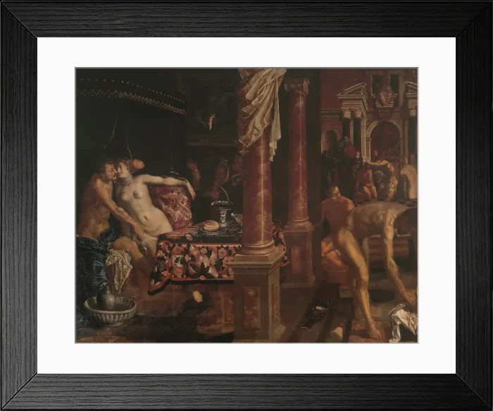 Framed Print : A Bathhouse, Early 17th century. Creator: Isaacsz, Pieter (1569-1625)