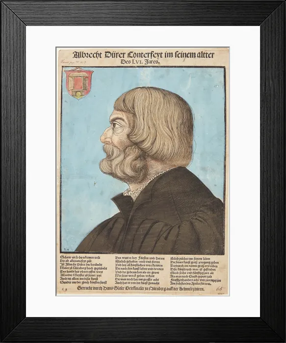 Framed Print : Portrait of Albrecht Durer, c1529. Creator: Schoen, Erhard (1491-1592)