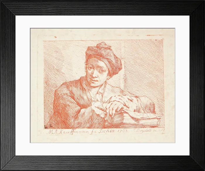 Framed Print : Portrait of Johann Joachim Winckelmann (1717-1768), 1763. Creator: Kauffmann, Angelika (1741-1807) Framed Print : Portrait of Johann Joachim Winckelmann (1717-1768), 1763. Creator: Kauffmann, Angelika (1741-1807)