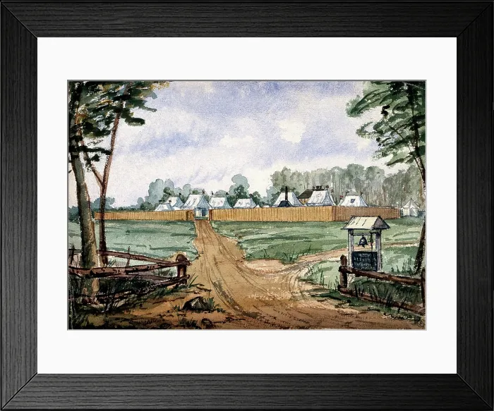 Framed Print : St Pancras Smallpox Hospital, London: housed in a tented camp at Finchley, 1881. Creator: Frank Collins Framed Print : St Pancras Smallpox Hospital, London: housed in a tented camp at Finchley, 1881. Creator: Frank Collins