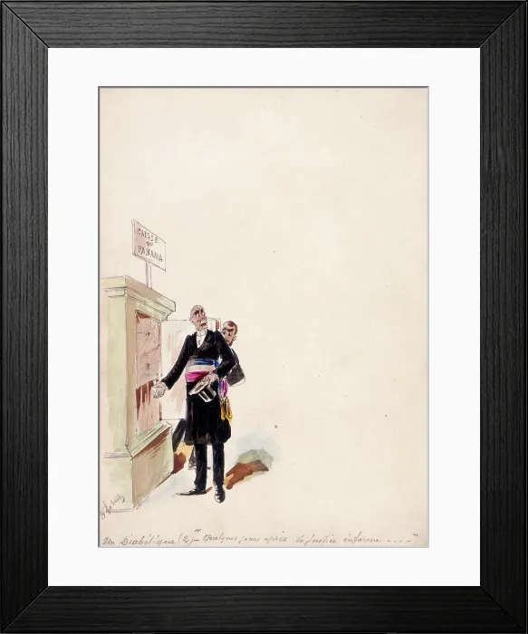 Framed Print : The Panama Canal: the French Ministry of Justice discovers that the bank account of the... 1897. Creator: HS Robert Framed Print : The Panama Canal: the French Ministry of Justice discovers that the bank account of the... 1897. Creator: HS Robert