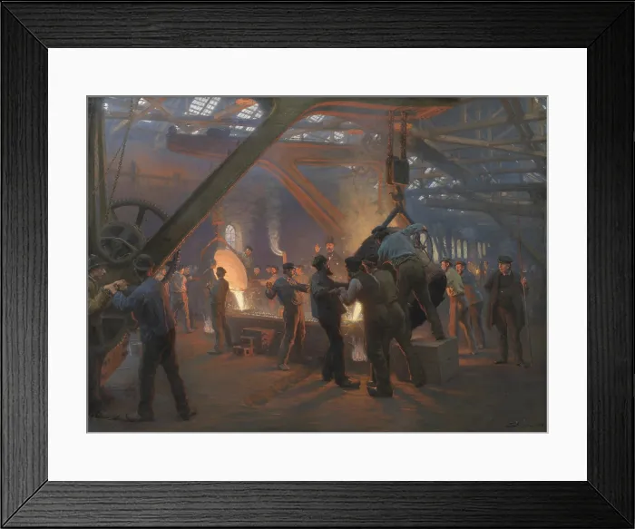 Framed Print : The Burmeister & Wain Iron Foundry, 1885. Creator: Kroyer, Peder Severin (1851-1909) Framed Print : The Burmeister & Wain Iron Foundry, 1885. Creator: Kroyer, Peder Severin (1851-1909)