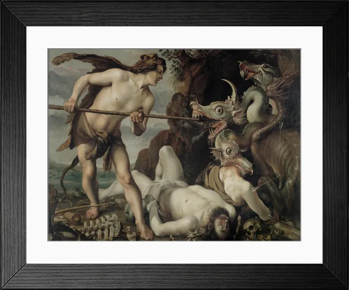 Framed Print : Cadmus Slaying the Dragon, 1610-1620. Creator: Timm, Reinhold (1616-1639) Framed Print : Cadmus Slaying the Dragon, 1610-1620. Creator: Timm, Reinhold (1616-1639)
