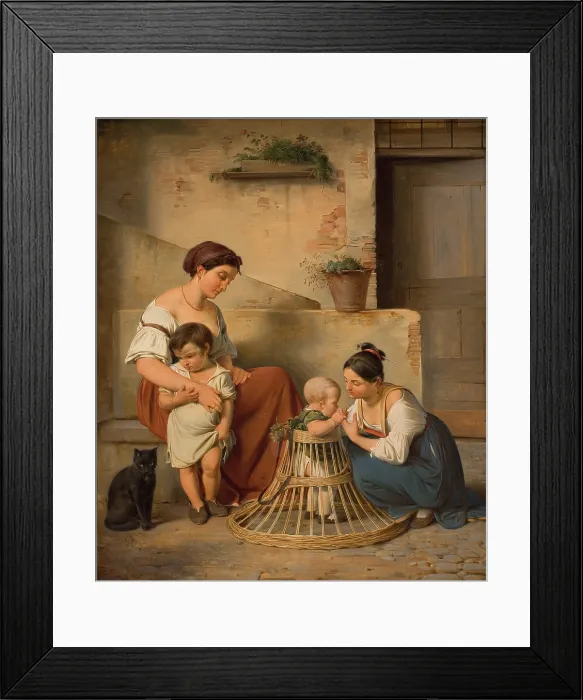Framed Print : A Roman street scene, 1833. Creator: Kuchler, Albert (1803-1886) Framed Print : A Roman street scene, 1833. Creator: Kuchler, Albert (1803-1886)