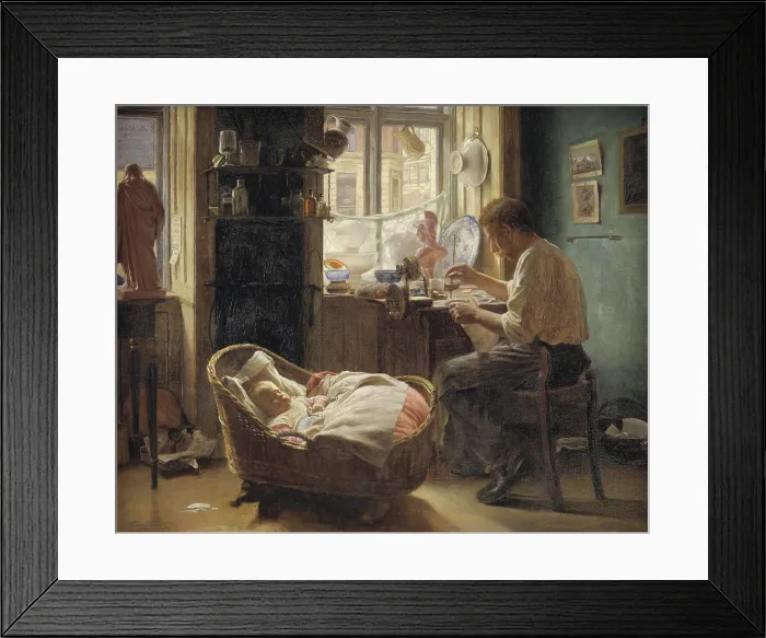 Framed Print : At the China Repairer's, 1891. Creator: Tornoe, Wenzel (1844-1907). At the China Repairer's, 1891. Creator: Tornoe, Wenzel (1844-1907) Framed Print : At the China Repairer's, 1891. Creator: Tornoe, Wenzel (1844-1907). At the China Repairer's, 1891. Creator: Tornoe, Wenzel (1844-1907)
