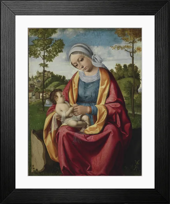 Framed Print : Madonna and Child, c1506. Creator: Previtali, Andrea (ca 1480-1528) Framed Print : Madonna and Child, c1506. Creator: Previtali, Andrea (ca 1480-1528)