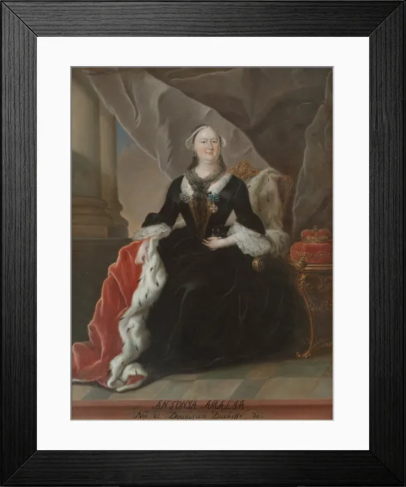 Framed Print : Portrait of Princess Antoinette Amalie of Brunswick-Wolfenbuttel (1696-1762), 18th century. Creator: Anonymous Framed Print : Portrait of Princess Antoinette Amalie of Brunswick-Wolfenbuttel (1696-1762), 18th century. Creator: Anonymous
