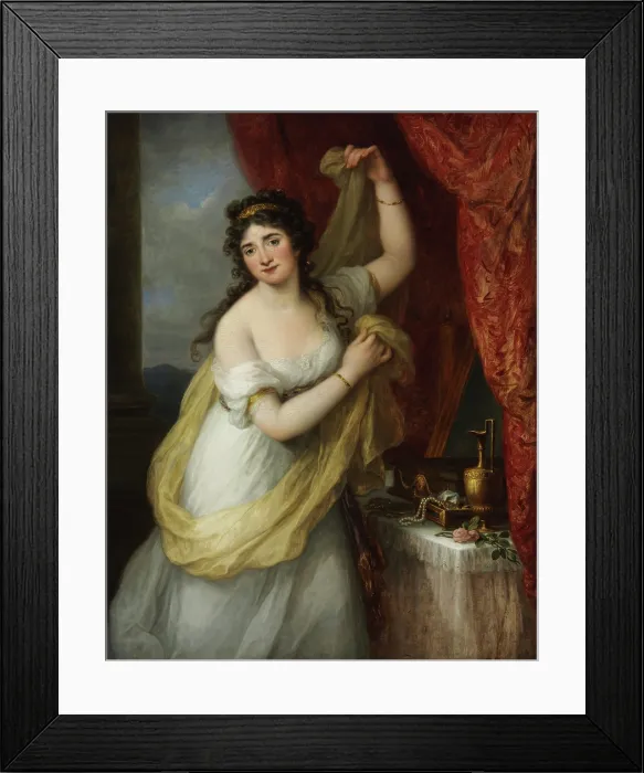 Framed Print : Portrait of a Women at Her Toilet, 1795. Creator: Kauffmann, Angelika (1741-1807) Framed Print : Portrait of a Women at Her Toilet, 1795. Creator: Kauffmann, Angelika (1741-1807)