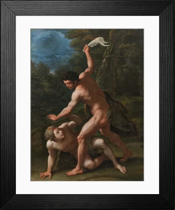Framed Print : Cain slaying Abel, End of 17th-Early 18th century. Creator: De Matteis, Paolo (1662-1728) Framed Print : Cain slaying Abel, End of 17th-Early 18th century. Creator: De Matteis, Paolo (1662-1728)