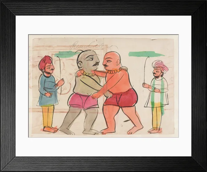 Framed Print : A pair of wrestlers. Creator: Unknown Framed Print : A pair of wrestlers. Creator: Unknown