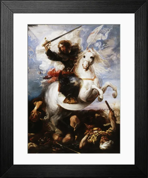 Framed Print : Saint James the Great in the Battle of Clavijo, 1660. Creator: Carreno de Miranda, Juan (1614-1685) Framed Print : Saint James the Great in the Battle of Clavijo, 1660. Creator: Carreno de Miranda, Juan (1614-1685)