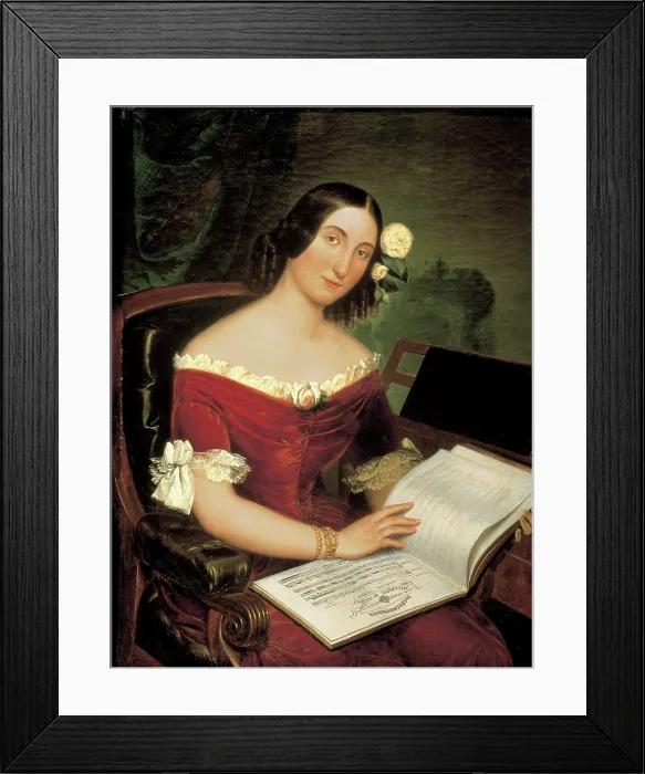 Framed Print : Portrait of the opera singer Giuseppina Strepponi (1815-1897), second wife of Giuseppe Verdi, 1842. Creator: Anonymous Framed Print : Portrait of the opera singer Giuseppina Strepponi (1815-1897), second wife of Giuseppe Verdi, 1842. Creator: Anonymous