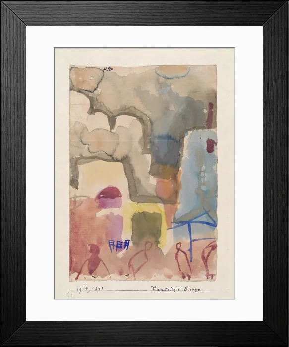 Framed Print : Tunisian sketch, 1914. Creator: Klee, Paul (1879-1940) Framed Print : Tunisian sketch, 1914. Creator: Klee, Paul (1879-1940)