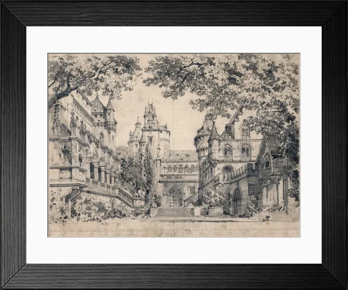 Framed Print : Stage design for the opera Lohengrin by Richard Wagner, 1873. Creator: Ferrario, Carlo (1833-1907) Framed Print : Stage design for the opera Lohengrin by Richard Wagner, 1873. Creator: Ferrario, Carlo (1833-1907)