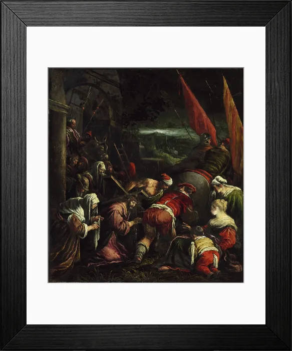 Framed Print : The Road to the Calvary, 16th century. Creator: Bassano, Jacopo, il vecchio (ca. 1510-1592) Framed Print : The Road to the Calvary, 16th century. Creator: Bassano, Jacopo, il vecchio (ca. 1510-1592)