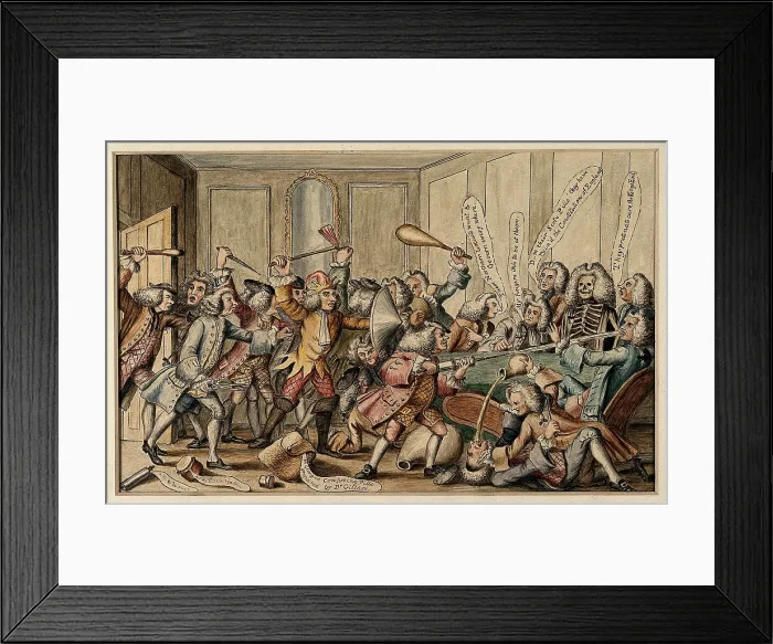 Framed Print : A fight between the Fellows of the Royal College of Physicians and the licentiates of Sco...in 1767. Creator: Unknown Framed Print : A fight between the Fellows of the Royal College of Physicians and the licentiates of Sco...in 1767. Creator: Unknown
