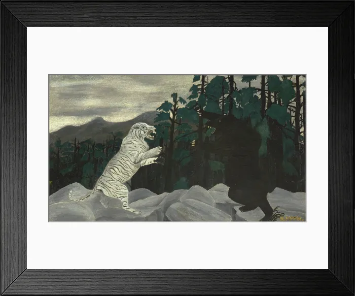 Framed Print : The Blue Tiger, about 1933-1937. Creator: Horace Pippin Framed Print : The Blue Tiger, about 1933-1937. Creator: Horace Pippin