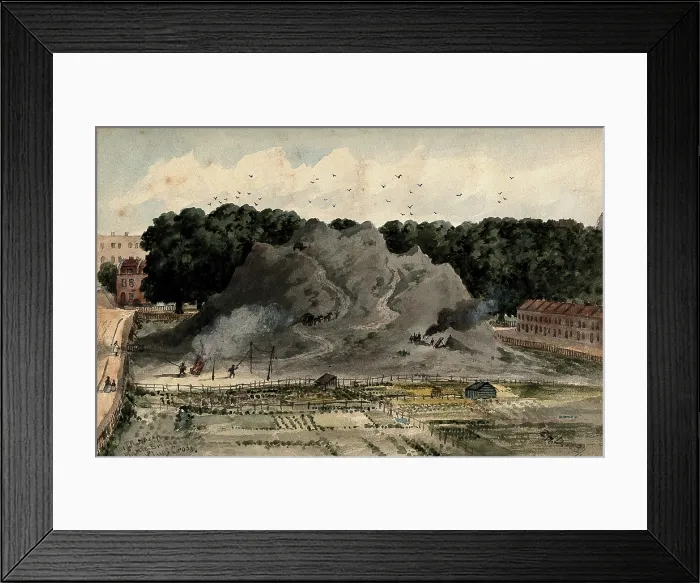 Framed Print : King's Cross, London: the Great Dust-Heap, next to Battle Bridge and the Smallpox Hospital, 1837. Creator: EH Dixon. King's Cross, London: the Great Dust-Heap, next to Battle Bridge and the Smallpox Hospital, 1837. Creator: EH Dixon Framed Print : King's Cross, London: the Great Dust-Heap, next to Battle Bridge and the Smallpox Hospital, 1837. Creator: EH Dixon. King's Cross, London: the Great Dust-Heap, next to Battle Bridge and the Smallpox Hospital, 1837. Creator: EH Dixon