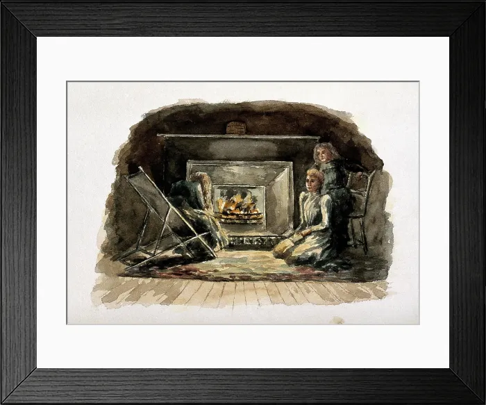 Framed Print : The London Fever Hospital, Liverpool Road, Islington: a nurse and two female patients [?]... 1891. Creator: Nurse Flower