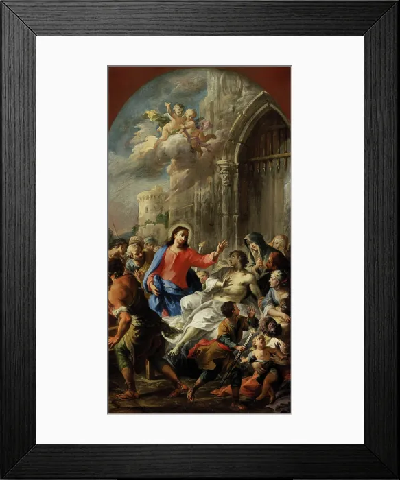 Framed Print : The raising of the son of the widow of Nain, 1731. Creator: Altomonte, Martino (1657-1745) Framed Print : The raising of the son of the widow of Nain, 1731. Creator: Altomonte, Martino (1657-1745)