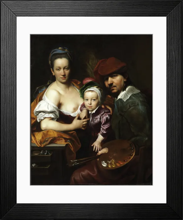 Framed Print : Self-Portrait of the Artist with His Wife and Son, c1719. Creator: Kupecky (Kupetzky), Jan (Johann) (1667-1740) Framed Print : Self-Portrait of the Artist with His Wife and Son, c1719. Creator: Kupecky (Kupetzky), Jan (Johann) (1667-1740)