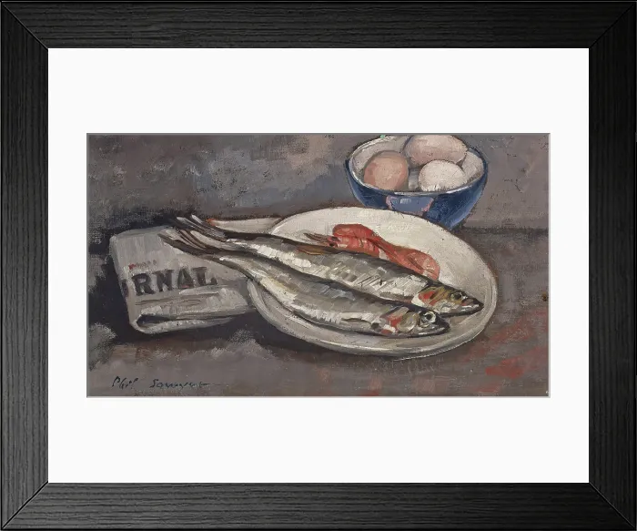 Framed Print : Fish and Eggs, 1923. Creator: Philip Ayer Sawyer Framed Print : Fish and Eggs, 1923. Creator: Philip Ayer Sawyer