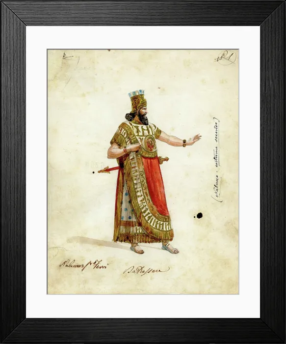 Framed Print : Costume design for the opera Nabucco by Giuseppe Verdi, 1854-1855. Creator: Peroni (Perrone), Filippo (1809-1878) Framed Print : Costume design for the opera Nabucco by Giuseppe Verdi, 1854-1855. Creator: Peroni (Perrone), Filippo (1809-1878)