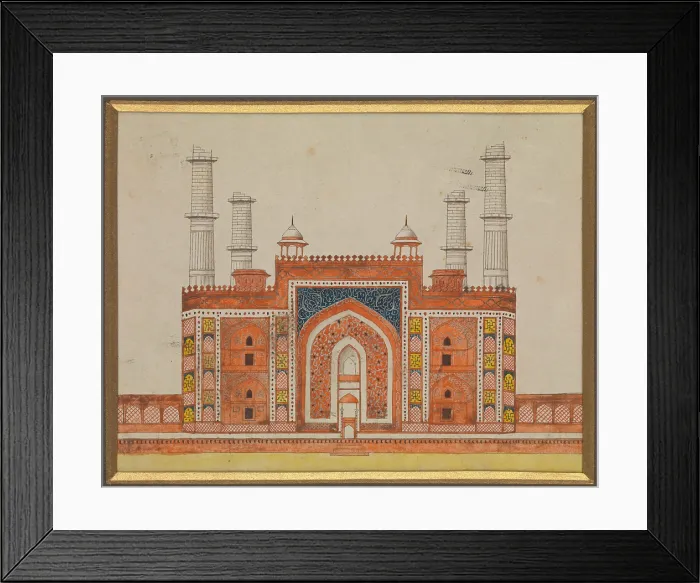 Framed Print : Sikandra, near Agra, Uttar Pradesh: gateway to the mausoleum... (between 1820 and 1829?). Creator: Unknown Framed Print : Sikandra, near Agra, Uttar Pradesh: gateway to the mausoleum... (between 1820 and 1829?). Creator: Unknown