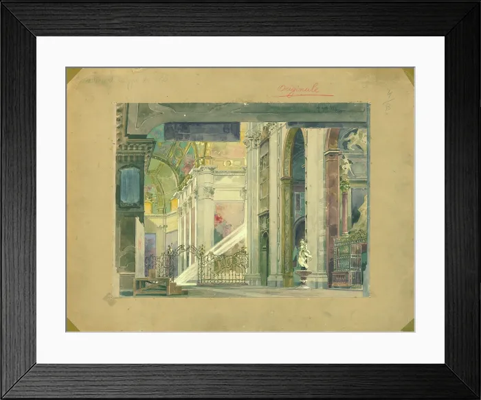 Framed Print : Stage design for the opera Tosca by Giacomo Puccini, 1899. Creator: Hohenstein, Adolfo (1854-1928)
