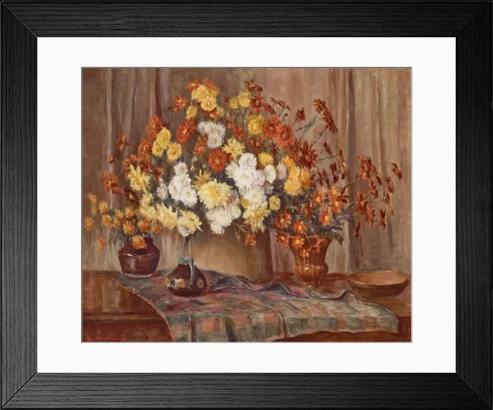 Framed Print : Chrysanthemums, 1939. Creator: Susan Hayward Schneider
