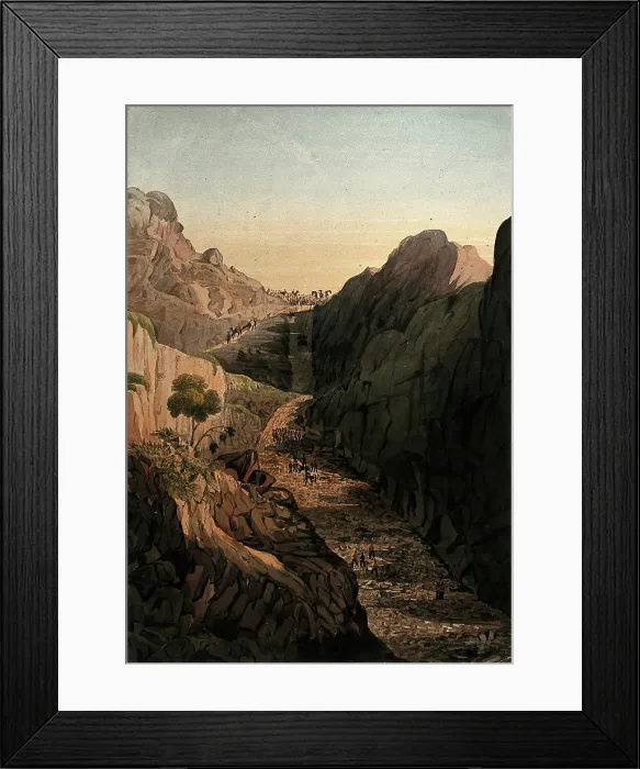 Framed Print : Transporting artillery through a mountain pass, Afghanistan. Creator: Unknown Framed Print : Transporting artillery through a mountain pass, Afghanistan. Creator: Unknown