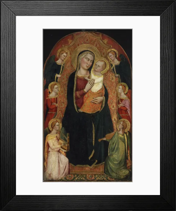 Framed Print : Madonna and Child Enthroned with Six Angels, c1370-1375. Creator: Jacopo di Cione (1325-1399) Framed Print : Madonna and Child Enthroned with Six Angels, c1370-1375. Creator: Jacopo di Cione (1325-1399)