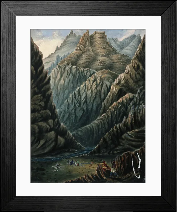 Framed Print : Shooting skirmish below mountains, Afghanistan. Creator: Unknown Framed Print : Shooting skirmish below mountains, Afghanistan. Creator: Unknown