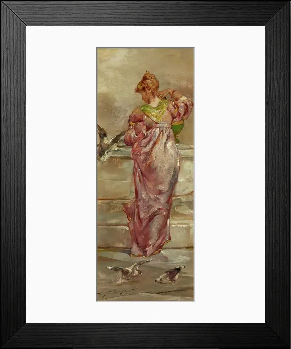 Framed Print : At the Fountain, about 1892. Creator: Walter Shirlaw Framed Print : At the Fountain, about 1892. Creator: Walter Shirlaw