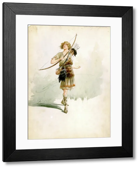 Framed Print : Costume design for the opera Parsifal by Richard Wagner, 1913. Creator: Comelli, Attilio (1858-1925) Framed Print : Costume design for the opera Parsifal by Richard Wagner, 1913. Creator: Comelli, Attilio (1858-1925)
