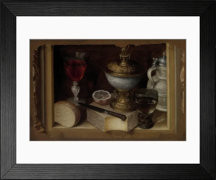 Framed Print : Still Life with Cheese, c1615-1620. Creator: Flegel, Georg (1566-1638) Framed Print : Still Life with Cheese, c1615-1620. Creator: Flegel, Georg (1566-1638)