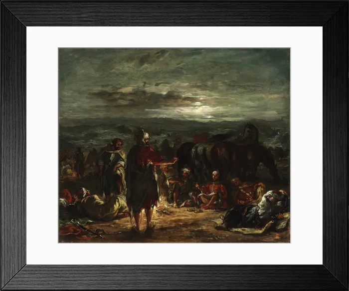 Framed Print : An Arab Camp at Night, 1863. Creator: Delacroix, Eugene (1798-1863)