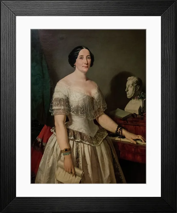 Framed Print : Portrait of the Opera singer Marietta Brambilla (1807-1875), 1854-1855. Creator: Caimi, Antonio (1811-1878) Framed Print : Portrait of the Opera singer Marietta Brambilla (1807-1875), 1854-1855. Creator: Caimi, Antonio (1811-1878)