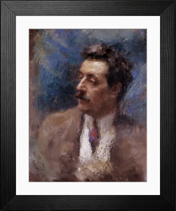 Framed Print : Portrait of the Composer Giacomo Puccini (1858-1924), 1906. Creator: Rietti, Arturo (1863-1943) Framed Print : Portrait of the Composer Giacomo Puccini (1858-1924), 1906. Creator: Rietti, Arturo (1863-1943)