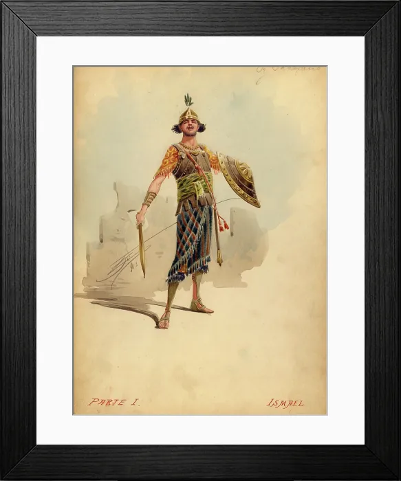 Framed Print : Costume design for the opera Nabucco by Giuseppe Verdi, 1913. Creator: Comelli, Attilio (1858-1925) Framed Print : Costume design for the opera Nabucco by Giuseppe Verdi, 1913. Creator: Comelli, Attilio (1858-1925)