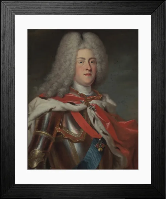 Framed Print : Portrait of the King Augustus III of Poland (1696-1763), Elector of Saxony, 1727. Creator: Silvestre, Louis de (1675-1760) Framed Print : Portrait of the King Augustus III of Poland (1696-1763), Elector of Saxony, 1727. Creator: Silvestre, Louis de (1675-1760)